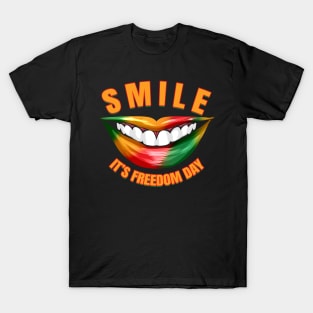 Smile - It's Freedom Day Smiling Mouth Juneteenth T-Shirt